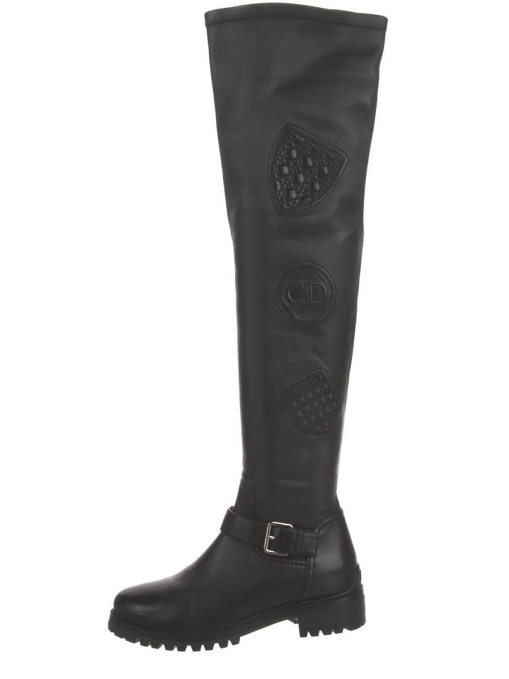 Dior Black Over-the-Knee Leather Cannage Boots🖤